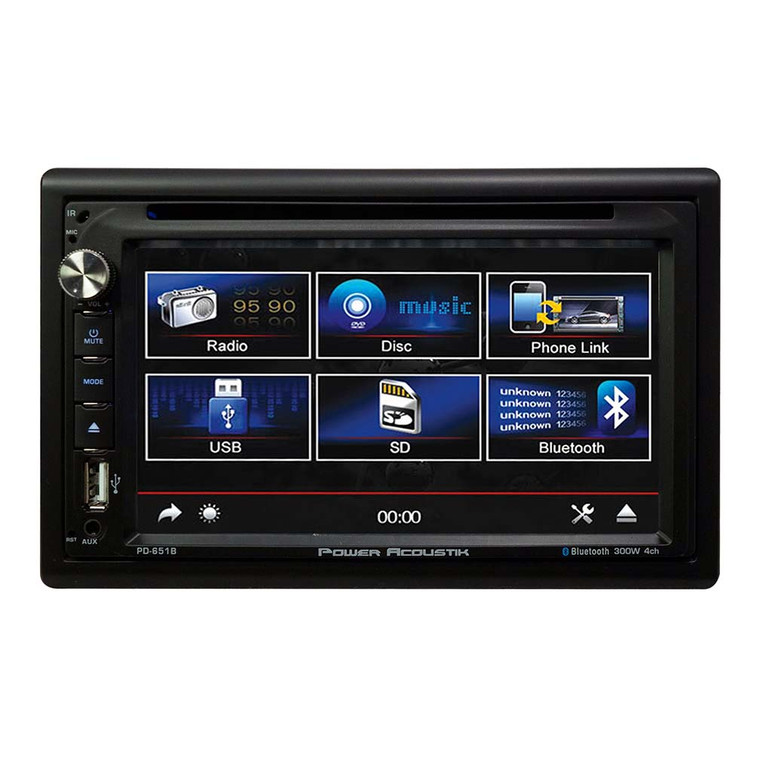 Power Acoustik Double Din Am/fm/dvd/bt 7.0" - PD-651B