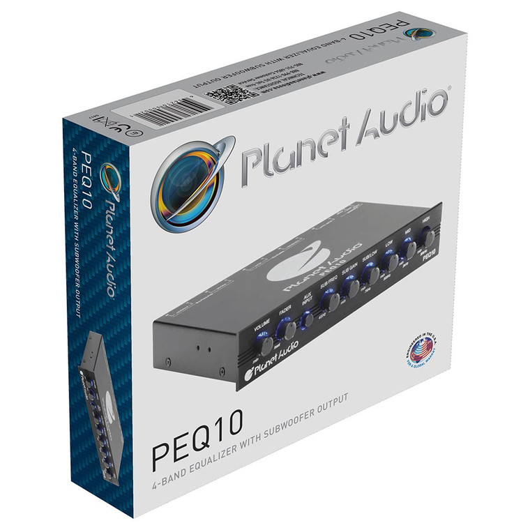 Planet Audio Half Din 4 Band Pre-amp Equalizer With Subwoofer Level Control - PEQ10