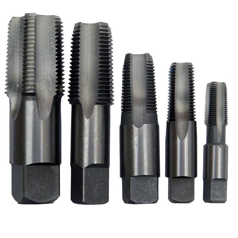 Drill America Carbon Steel Npt Pipe Tap Set In Carry Pouch 1/8" - 3/4" (5 Piece Set) - POUCSNPT5