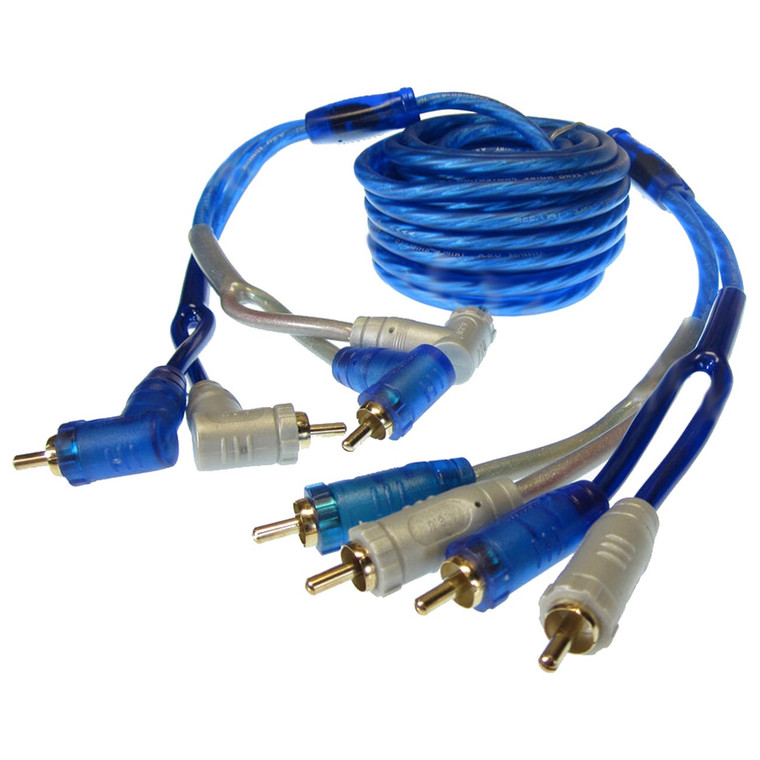 Xscorpion 17ft. 4-channel Triple Shielded Rca Cable (blue/gray) - QTR17