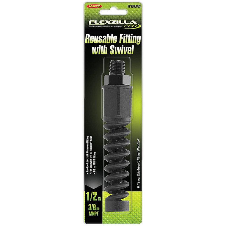 Flexzilla Pro Air Hose Reusable Fitting With Swivel 3/8" Mnpt - RP900500S