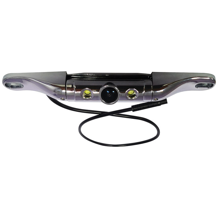 Boyo Short-bar License Plate Cmos Color Camera Chrome Finish With Built In Led Lights - VTL402CLS