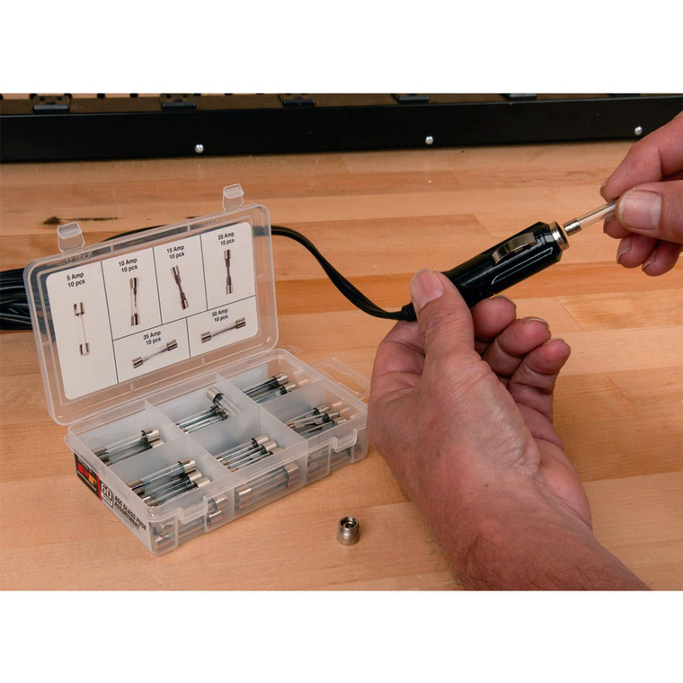 Performance Tool Assorted Agc Glass Fuse Assortment (5a To 30a) In A Clear Plastic Case (60 Pieces) -
