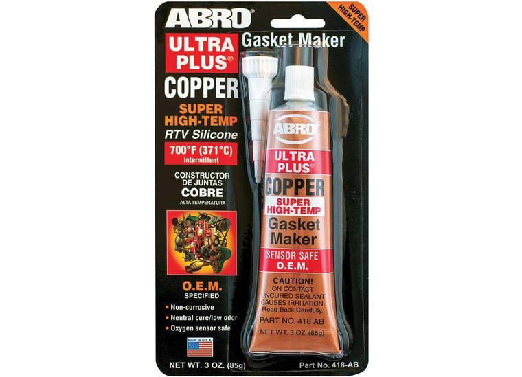 ABRO - Ultra Plus Super Hightemp Silicone Gasket Maker Copper 3 Oz - 418-AB