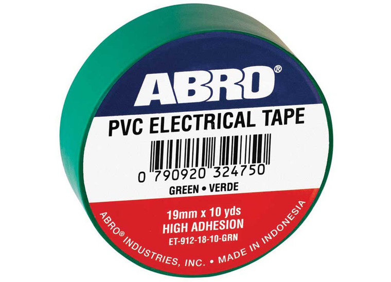 ABRO - Electrical Tape 0.12mm X 18mm X 10 Yds Green - ET-912-18-10-GRN