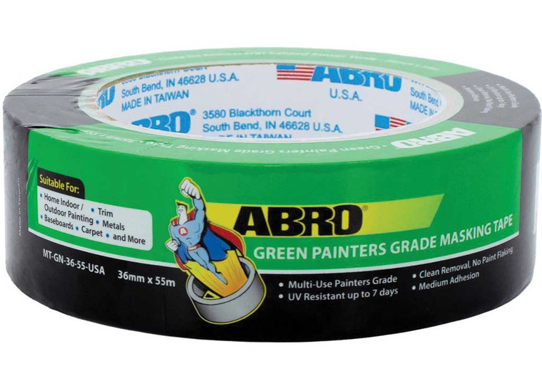ABRO - Masking Tape Green 36mm X 55m - MT-GN-36-55-USA