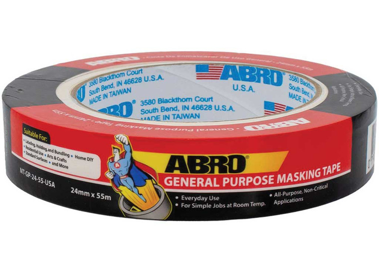 ABRO - Masking Tape Gp 24mm X 55m Natural - MT-GP-24-55-USA