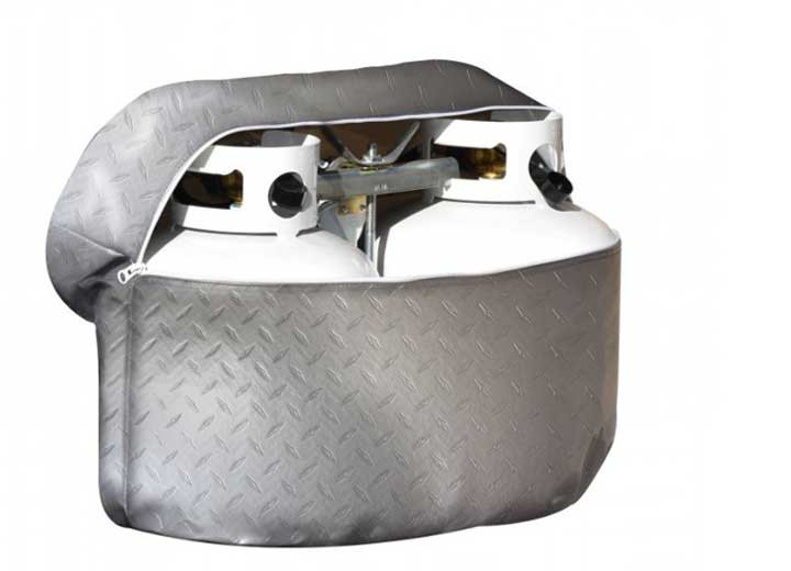ADCO - Rv Propane Tank Cover Diamond Plated Steel Vinylholds Single 20lb - 2711