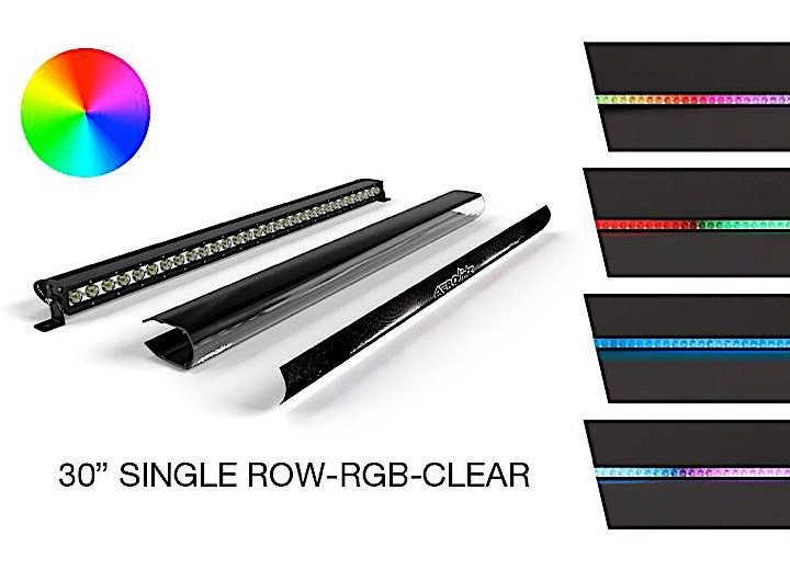 AeroLidz - Single Row  Clear   Combo Pack 30in Rgb Chasing Led Light Bar + Cover + Insert - 30SCLRCBLED