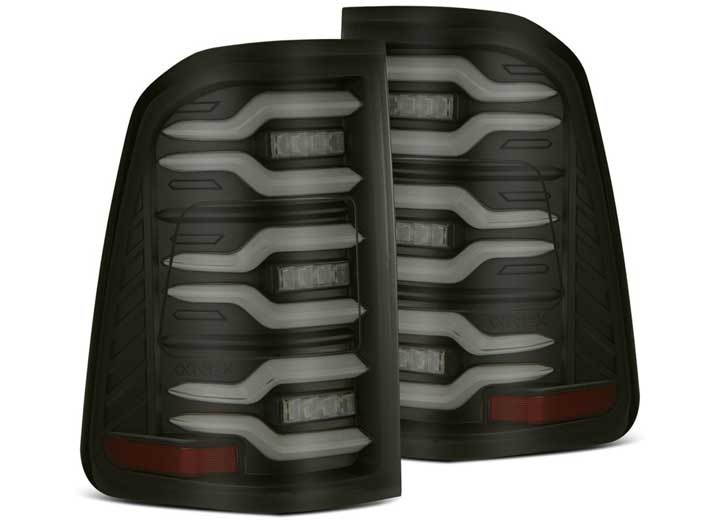 AlphaRex - 1922 Ram Luxx Led Tail Lights Black W/ Act Light & Seq  Signal - 640040