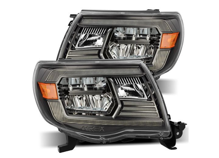 AlphaRex - 0511 Tacoma Luxxseries Crystal Projector Headlights Plank Style Alpha Blk W/activation Light & Drl - 880733
