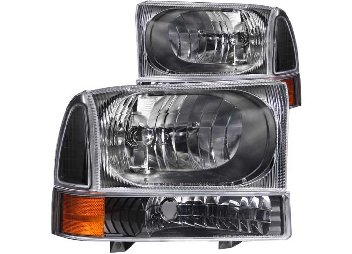 Anzo - 9904 Sd/0004 Excursion Headlights Black With Corner Amber Drive/pass - 111080