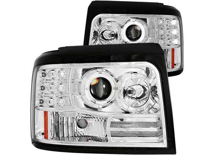 Anzo - 9296 F150/f250/bronco Projector Halo Chrome W/side Marker W/parking Lig Drive/pass - 111183
