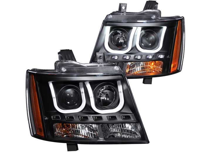 Anzo - 0713 Avalanche/0714 Suburban/tahoe Projector W/ubar Black Clear Headlights Drive/pass - 111273