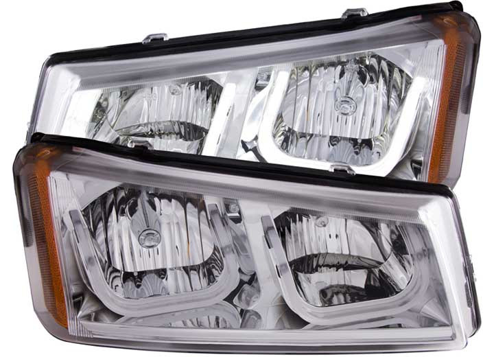 Anzo - 0306 Silverado 15/25/3500/avalance W/o Cladding Projector Headlights W/ubar Black Clear Driv/pass - 111313