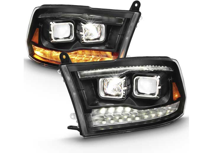 Anzo - 0918 Ram 1500/2500/3500 Led Projector Plank Style Switchback Hl Halo Black Amber (oe Style) - 111464