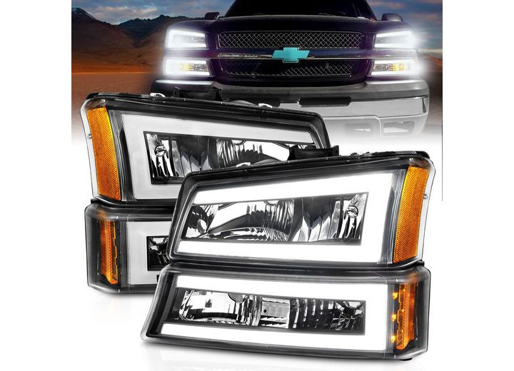 Anzo - 0306 Silverado 1500/25003500/avalance/07 Classic Crystal Headlights W/light Bar - 111501