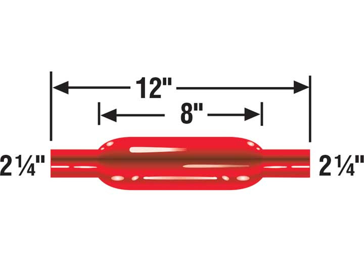 AP Exhaust - Glasspack  Cherry Bomb Straight 3.50in Case 2.25in Core 2.25in Necks 12in Oal - 87521CB