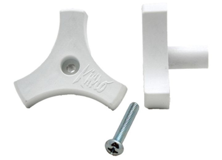 AP - Window Knob Long 2 W/screw  White 1/ctn - 013-511