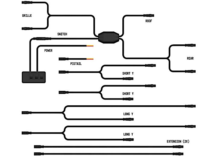 Arc Lighting - Strobelink Type A Wiring Harness W/ 1 Mini Bar & 8 Perimeter Lights - BB8KA08
