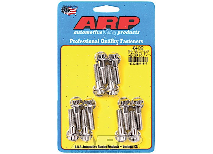 ARP - Sbc/geniii Ls 3/8 Flange Ss 12pt Header Bolt Kit Stainless Steel - 434-1202