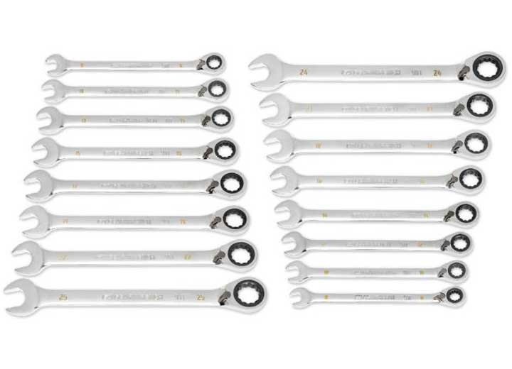 GearWrench - Set Wr Rat Comb Rev Met 90t 16pc 8 25mm - 86629