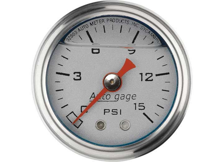 Auto Meter - Pressure Gauge 015 Psi Sportcomp Silver - 2178