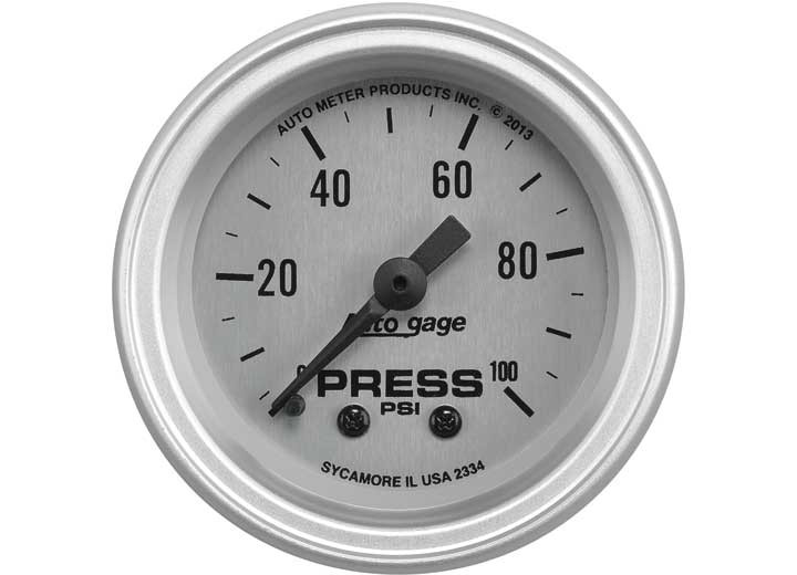 Auto Meter - Gauge Console Pressure 2 1/16in 100psi Slvr Dial Slvr Bezel Autogage - 2334