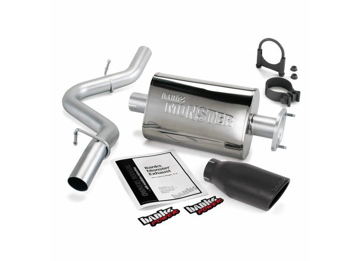 Banks Engineering - Monster Exhaust System S/sblack Tip  200406 Jeep 4.0l Wrnglr Unltd - 51315-B