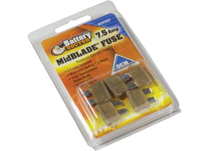 Battery Doctor - Ato/atc Standard Blade Fuse7.5abrown5pcs Retail Pkg - 24357
