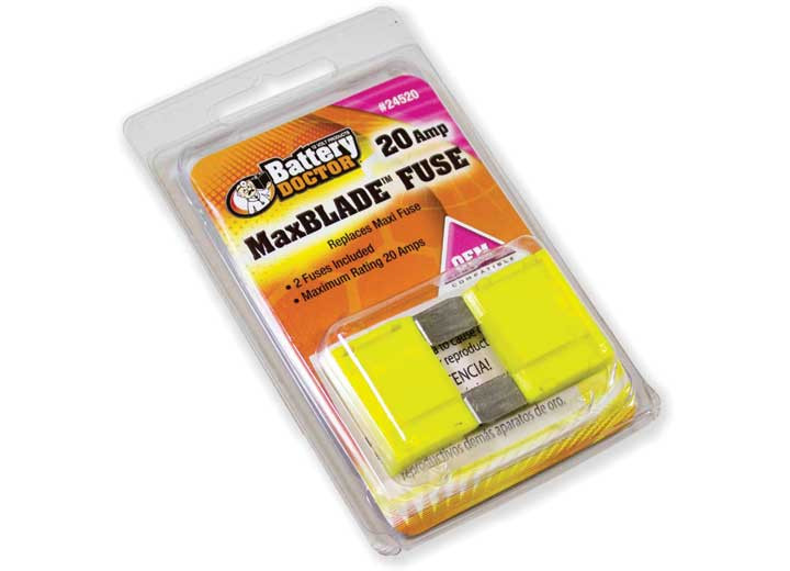 Battery Doctor - Maxi Standard Blade Fuse20ayellow2pcs Retail Pkg - 24520