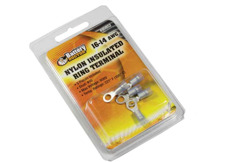 Battery Doctor - 1614awg #10 Nylon Ring Terminal 5 Pcs - 80852