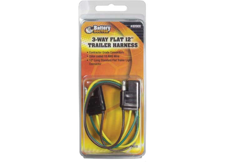 Battery Doctor - 3way Flat 12in Trailer Harnessretail Pkg - 80900