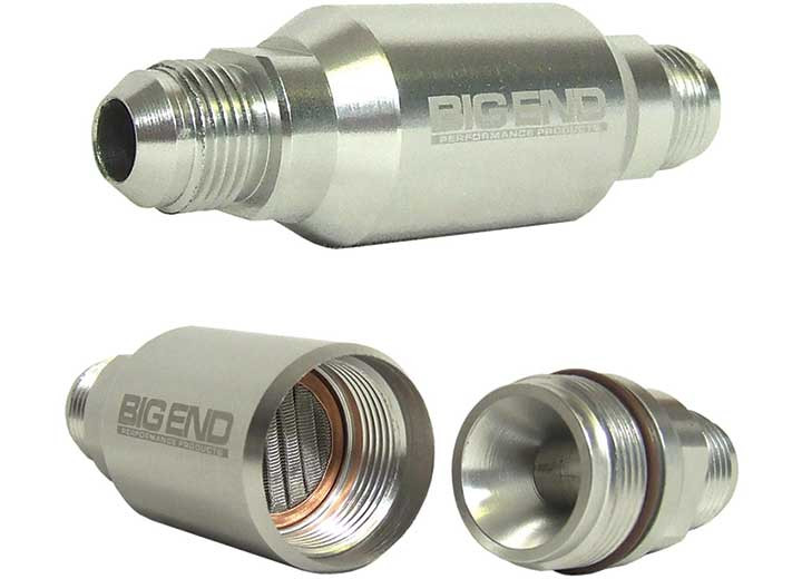 Big End Performance - 6an Machined Polished Billet Inline Street Filters - 12961