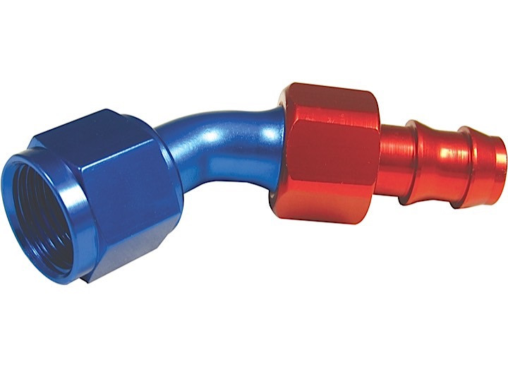 Big End Performance - Red/blue 45 Degree Pushloc Full Swivel Hose End 6an - 13406