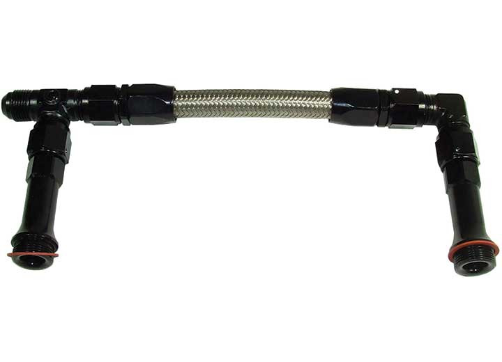 Big End Performance - 8 Holley 4150 Black Finish Dual Inlet Carburetor Line Kit W/stainless Steel Hose - 14115