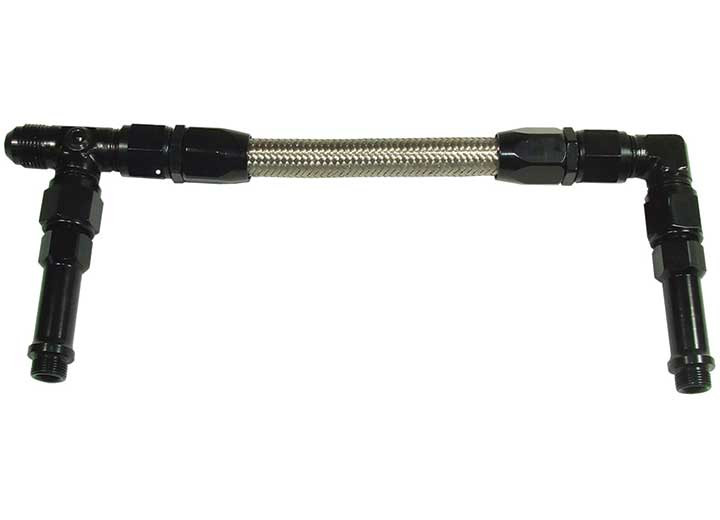 Big End Performance - 8 Holley Ultra Hp Black Finish W/stainless Steel Hose Dual Inlet Carb Line Kit - 14119