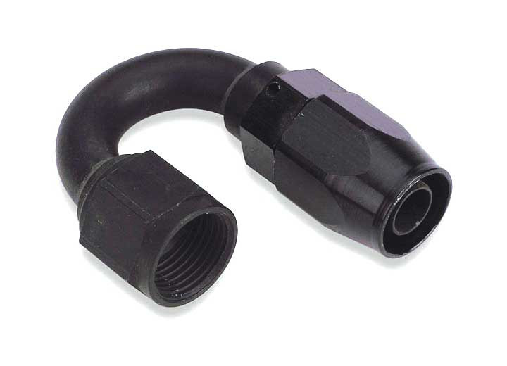 Big End Performance - Black 180 Degree Swivel Aluminum Hose End 8an - 14880