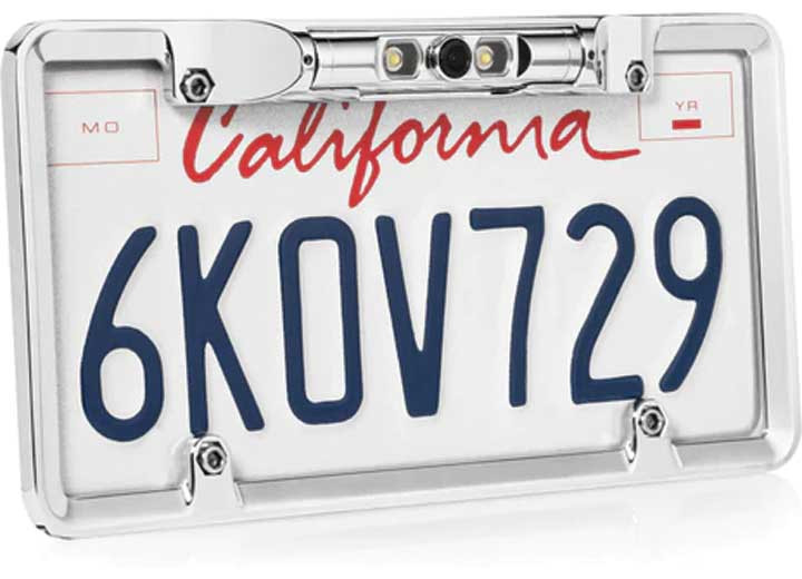 Boyo - Fullframe License Plate Backup Camera W/parking Lines & Led Lightschrome - VTL200CL