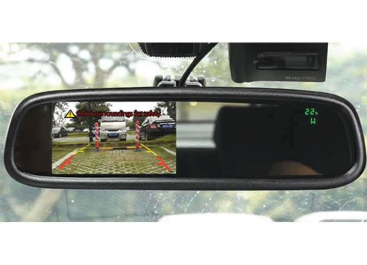 Boyo - Replacement Rearview Mirror W/4.3in Tftlcd Backup Camera Monitor And Temperature/compass Display - VTM43TC