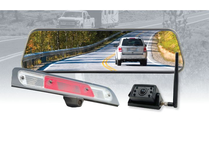 Brandmotion - 9916 Ford Super Duty  Transparent Trailer Wireless Rear Camera Mirror W/3rd Br - TRNS-2180