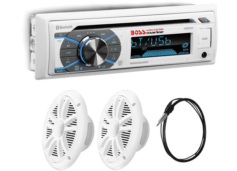 BOSS Audio - Boss Audio Systems Mck508wb.6 Marine Receiver & Speaker Package  Weatherproof - MCK508WB.6
