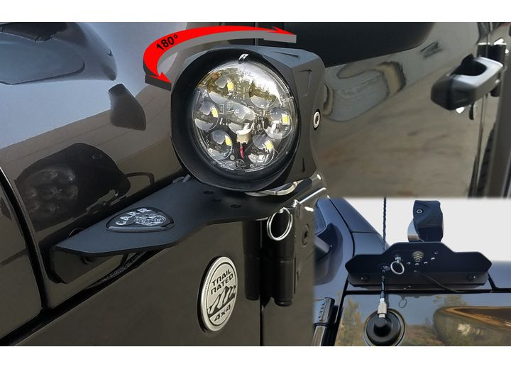 Carr - 18c Wrangler Jl 180 Deg Light Mount Xp3 Black Powder Coat Pair Fits Up To 3 Lights - 210291