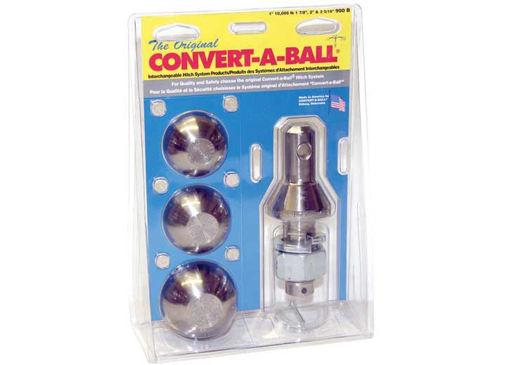 Convert-A-Ball - (blister/retail Package)1in Shank 1 7/8in & 2in & 2 5/16in Chrome Balls - 900B