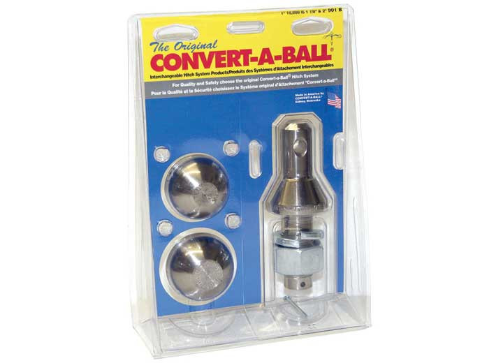 Convert-A-Ball - (blister/retail Package)1in Shank 1 7/8in & 2in Chrome Balls - 901B