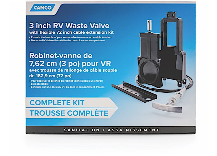 Camco - Sewer  Flexible Cable Kit 72in With 3in Valve - 39519