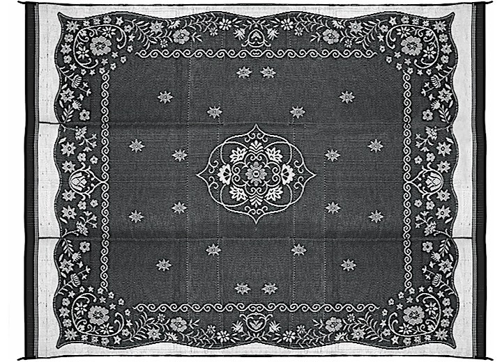 Camco - Outdoor Mat 9ft X 12ft Charcoal Oriental W/uv - 42853