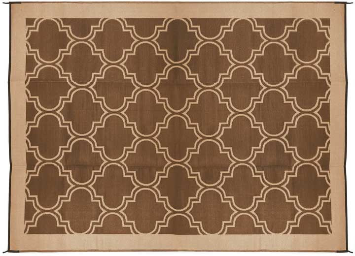 Camco - Outdoor Mat 9ft X 12ft Lattice Brown/tan W/uv (eng/fr) - 42857