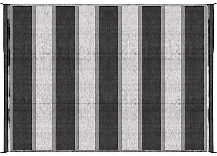 Camco - Outdoor Mat 6ft X 9ft Charcoal Stripe W/uv - 42873