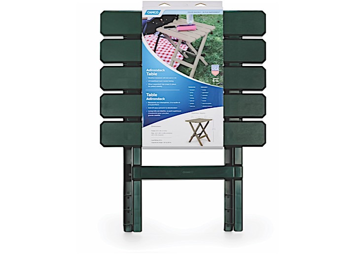 Camco - Table Adirondack Style Quickfolding Plastic Lg Green - 51691